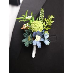 男士胸花男童西装儿童礼服花童结婚礼新郎新娘手腕花高级嘉宾襟花