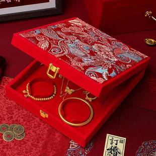 结婚高档彩礼箱三金五金首饰盒高级感彩礼金盒订婚聘金盒钱盒子