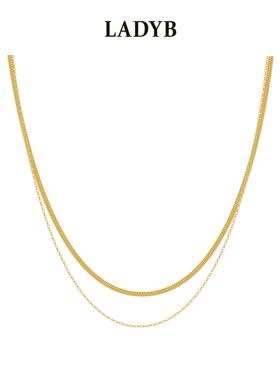 LADYB双层镀金蛇骨链时髦百搭