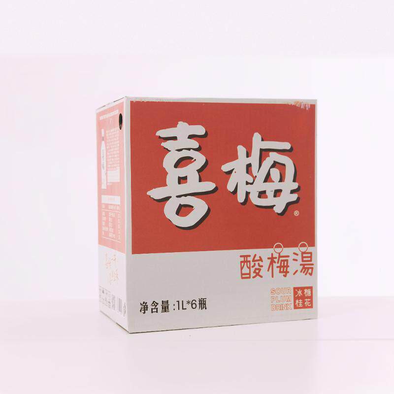 喜梅酸梅汤礼盒装（1L*6瓶）0脂肪解辣解腻冰糖桂花酸梅汤瓶装