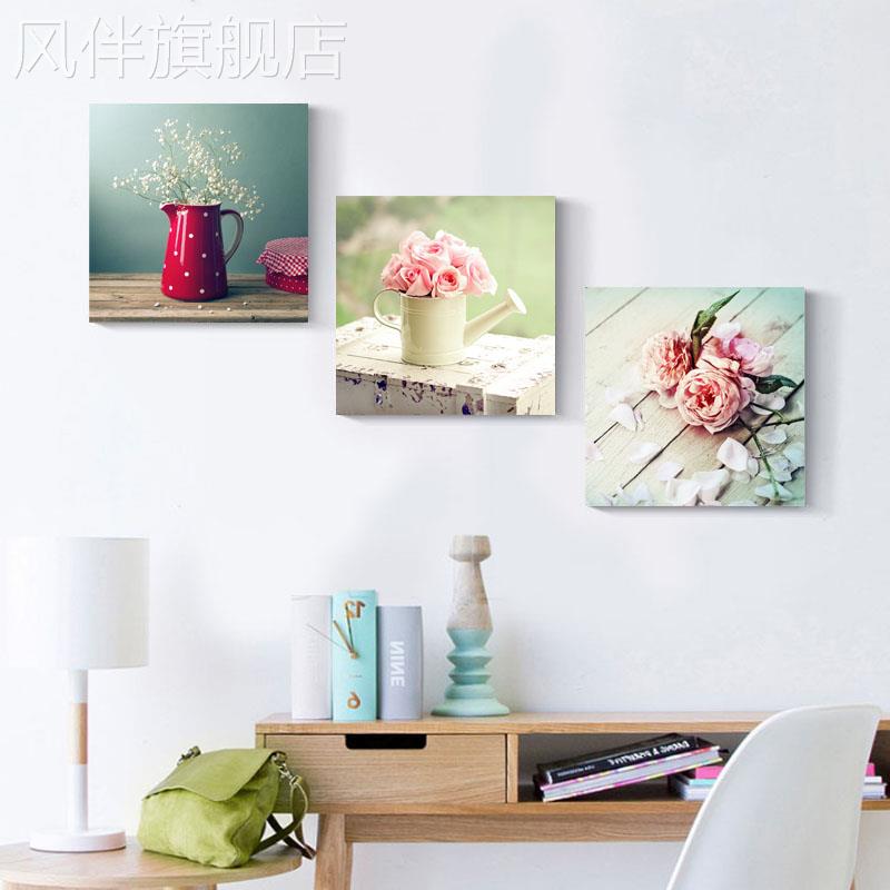 楼梯间装饰画组合小清新现代简约无框三联走廊过道墙壁画餐厅挂画图片