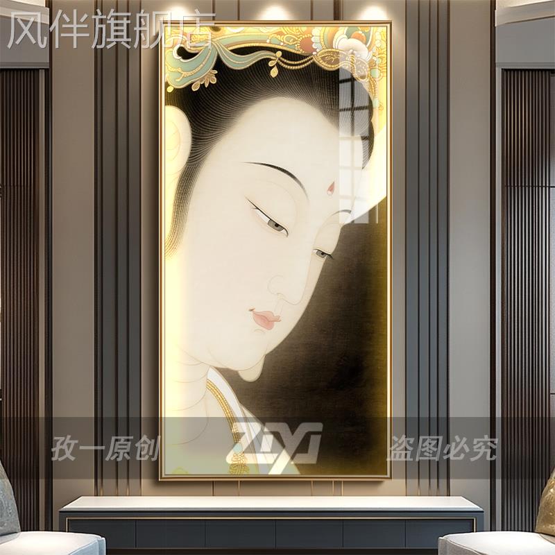 送子观音佛像挂画南海千手白衣观世音菩萨画像佛堂供奉