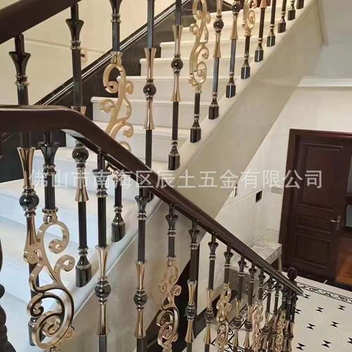 别墅铜全艺栏铜钢款式可定铜艺护铜艺雕花实木楼用梯扶手家室内欧
