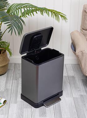 朗逸别墅垃圾桶8868钛灰家庭厨房不锈钢大容量20L30L45L