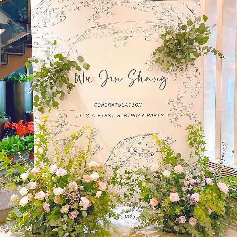 韩式ins风简约小清新花园宝宝宴百天生日周岁舞台布置背景kt板,节庆用品/礼品,装扮布置套餐,淘宝优惠券,粉丝福利购,淘宝优惠卷