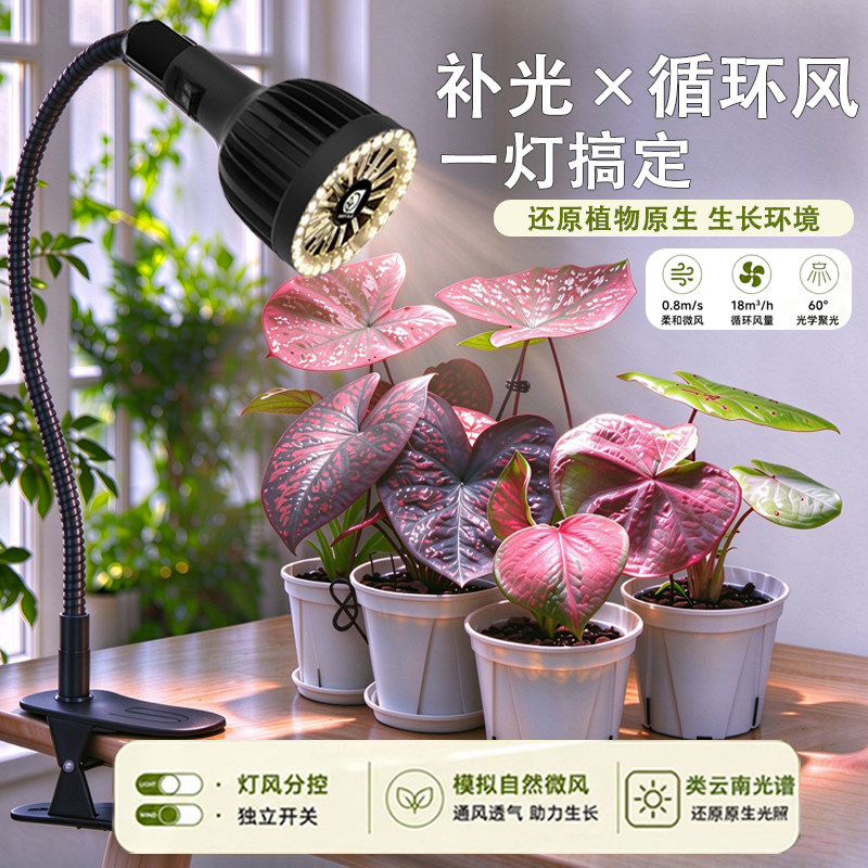 多彤带通风E27夹子灯热植补光灯