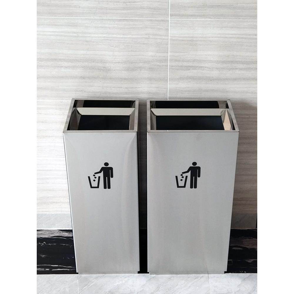 不锈钢酒店大堂走廊宾馆灭烟灰缸方形上投垃圾桶大号码户室外银行