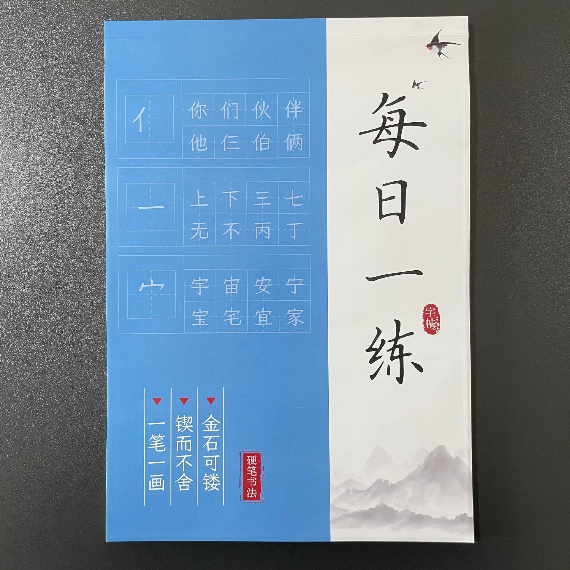 每日一练打卡硬笔楷书人教版1-6年级语文写字表同步字帖生字组词