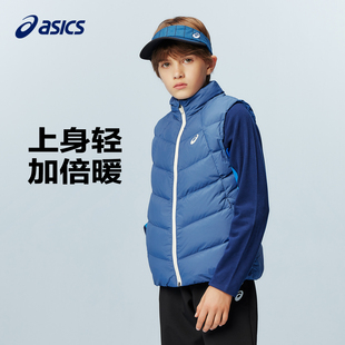 亚瑟士童装儿童运动羽绒马甲25年冬季新款男女童轻量保暖防水背心