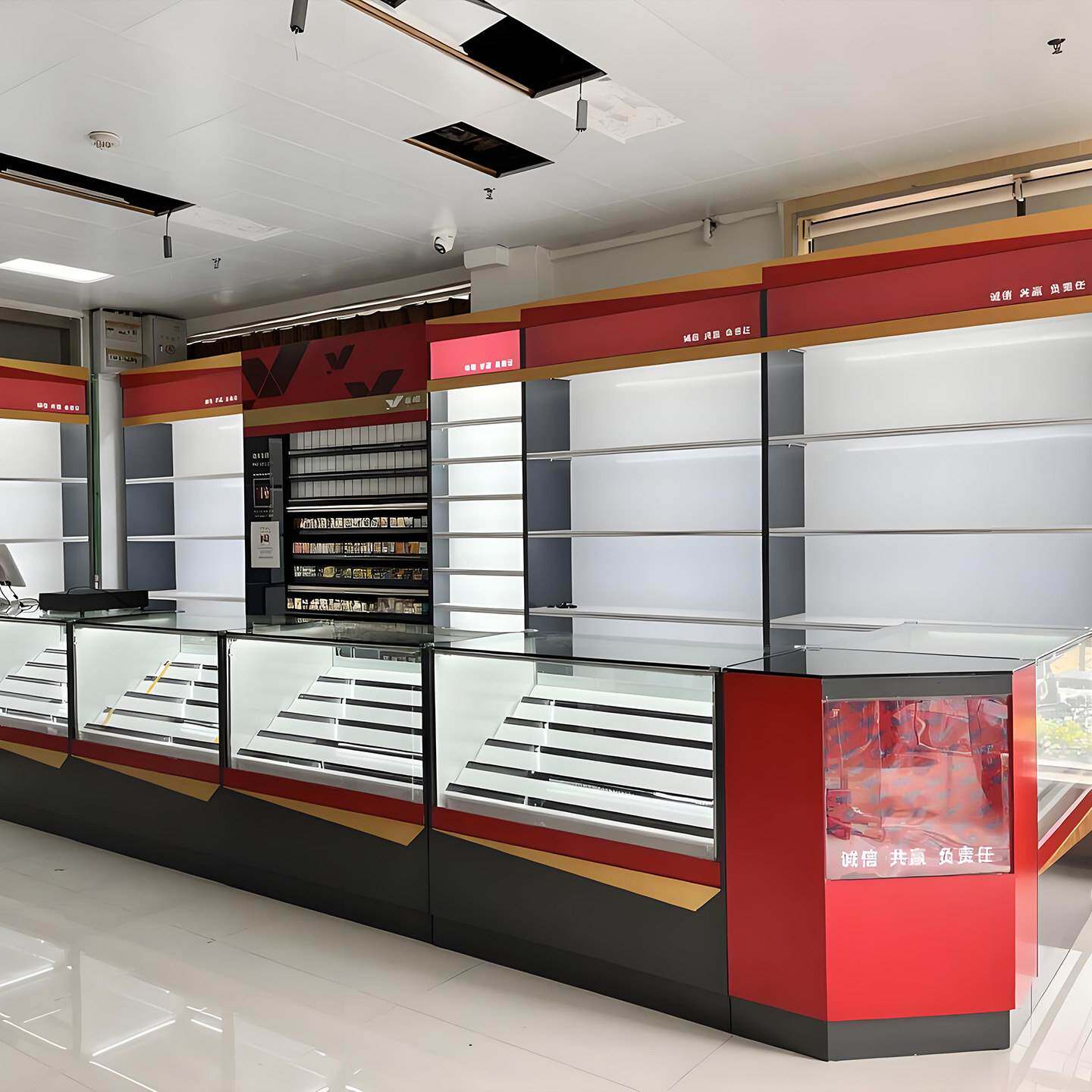 实木海烟柜专卖柜台超市便利店香烟柜玻璃展示柜定制货架转角柜子