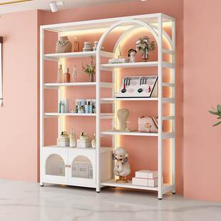 美容院展示柜化妆品展示架商用带灯样品美甲陈列架子模型摆件展柜