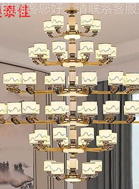 新中式客厅灯具中国风餐仿古锌合厅金卧书室灯吊茶楼别51595墅房