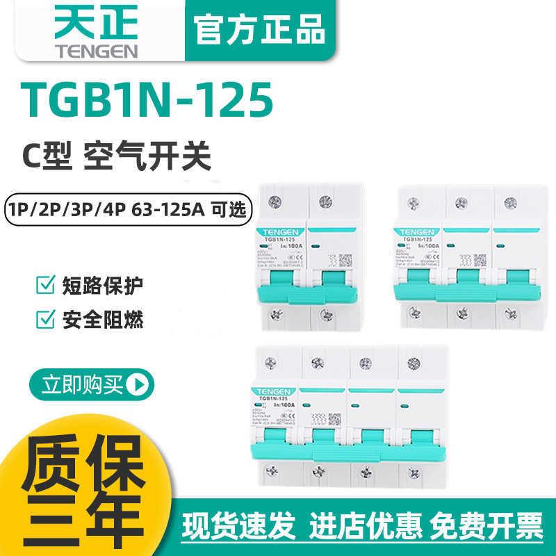 天正TGB1N-1251P2P3P4P100A125A空气开关DZ47升级款