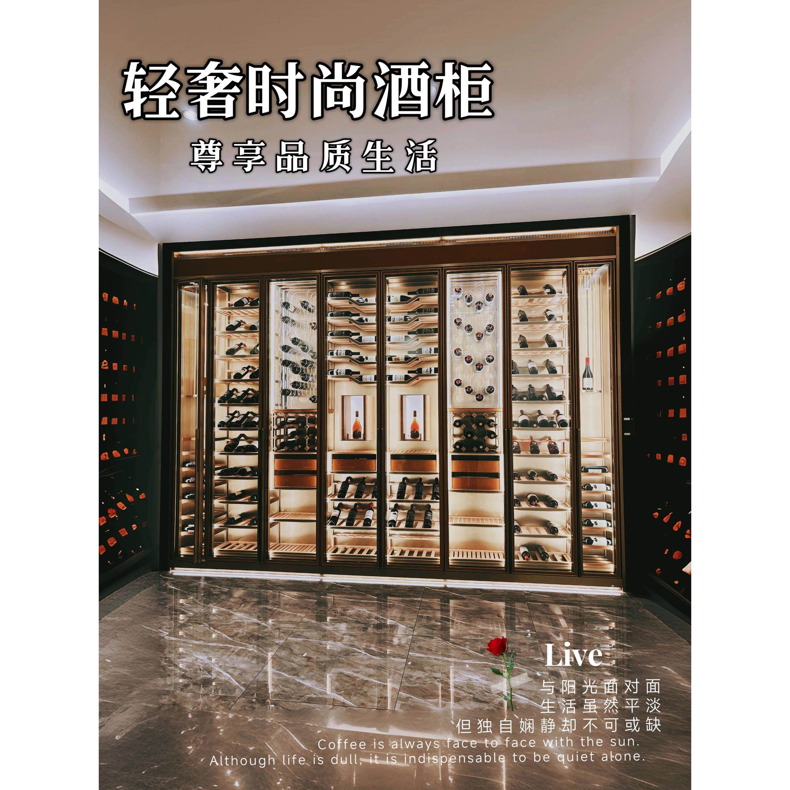 红酒恒温酒柜亚克力酒架展示柜家用客厅雪茄柜欧式不锈钢酒窖定制