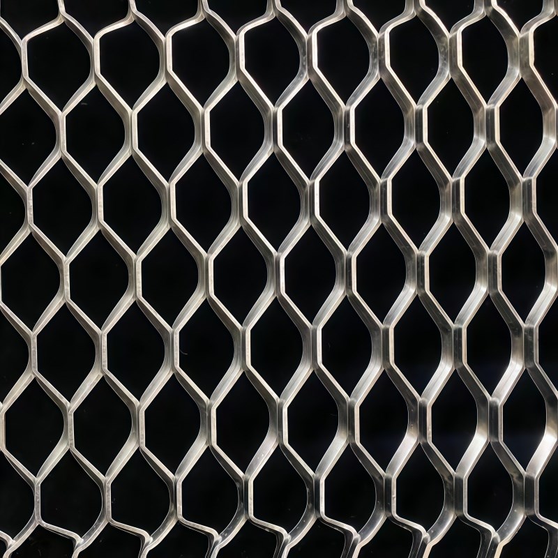 鱼鳞铝网板菱形孔铝网板鱼鳞铝网板铝合金网格小区防护网防盗铝网