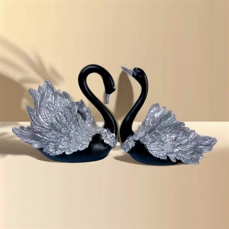 (小号)轻奢客厅情侣天鹅摆件高级感家居酒柜电视柜装饰品