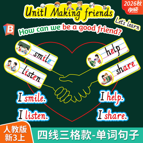 新人教版三年级英语句型板书教具