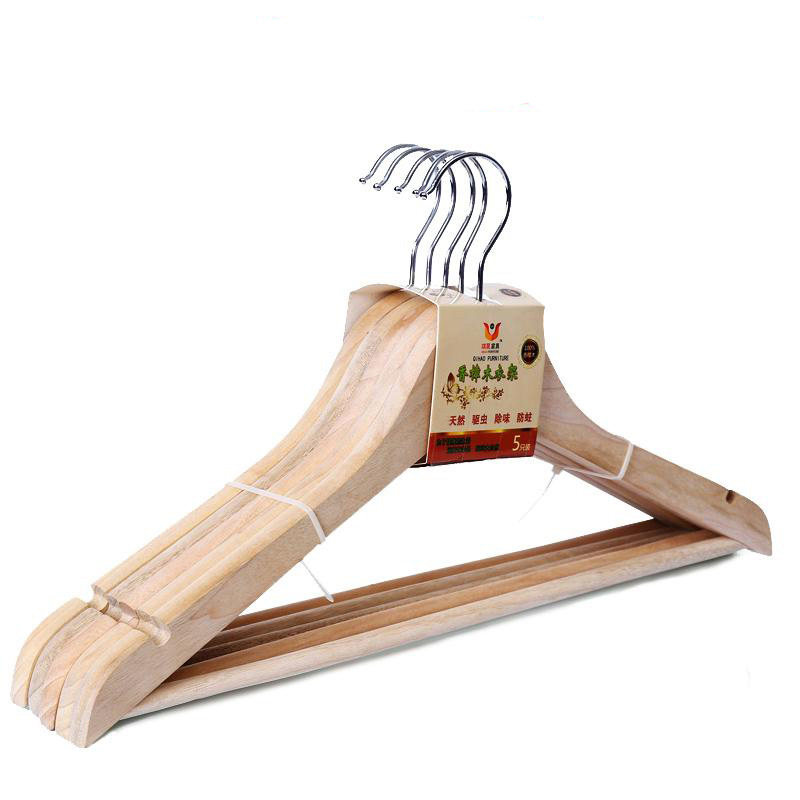 香樟实木成人衣架宽肩大衣儿童西装天然木质防滑挂衣架无漆天然香