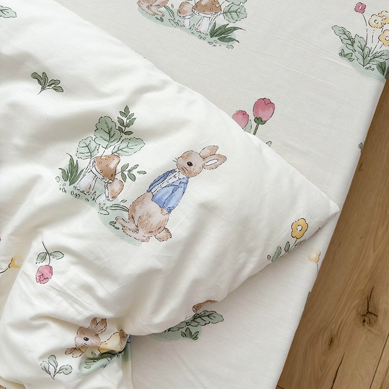 花园兔可爱儿童床单单件全棉学生宿舍被单1.5床笠可配3四件套