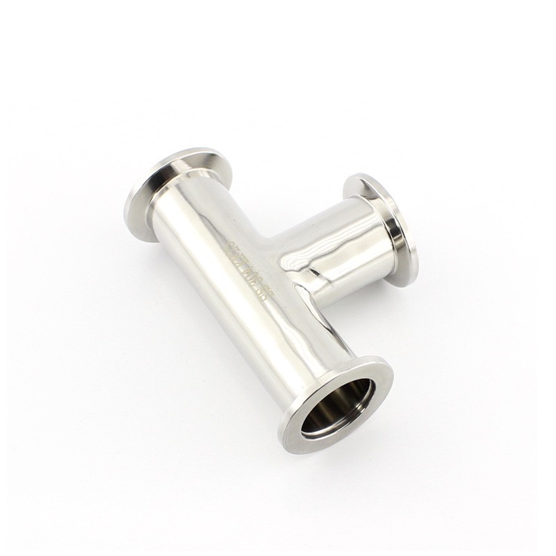 304不锈钢KF真空快装正三通 卡箍快接T型卡盘接头KF10 16 25 40