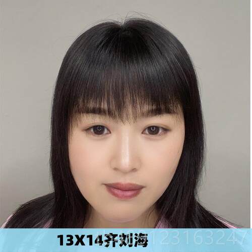 正品假发全女手工钩织递针补真片仿发真头皮人发丝一片式遮盖头顶