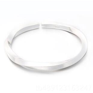 正品银手镯999足银男女情侣古法手工白银环莫比纯乌斯实心京维战