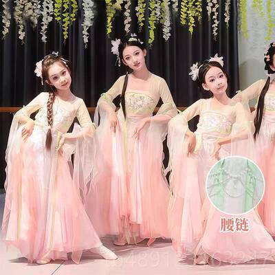 正品春暖意浓童儿服古典服舞蹈演出中国舞灵儿同款飘逸仙气纱衣艺