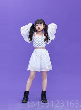 正品儿童a爵士舞演服夏少儿模 特t台走秀潮服女孩jzz嘻哈街舞出练