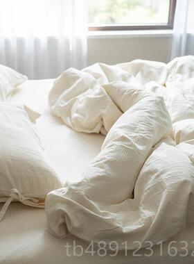 正品高套端床简套约素色纯棉四件全棉原色上用品双人床单被套床品