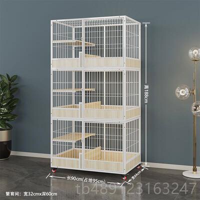 正品猫咪窝别墅繁育笼子实木猫房子猫双柜猫子豪华笼层三层猫产房