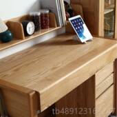 正品 木儿童书橡桌可升降全实木学习桌椅蜡子写字书架节调木油