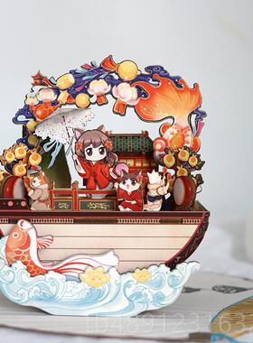 正品瓜几Y拉梦唐画猫盒八音春6江花月夜DI女生日18小朋友礼物