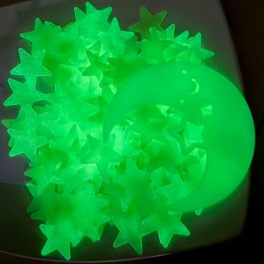 现货跨境3d立体夜光星星月牙自现代装饰画