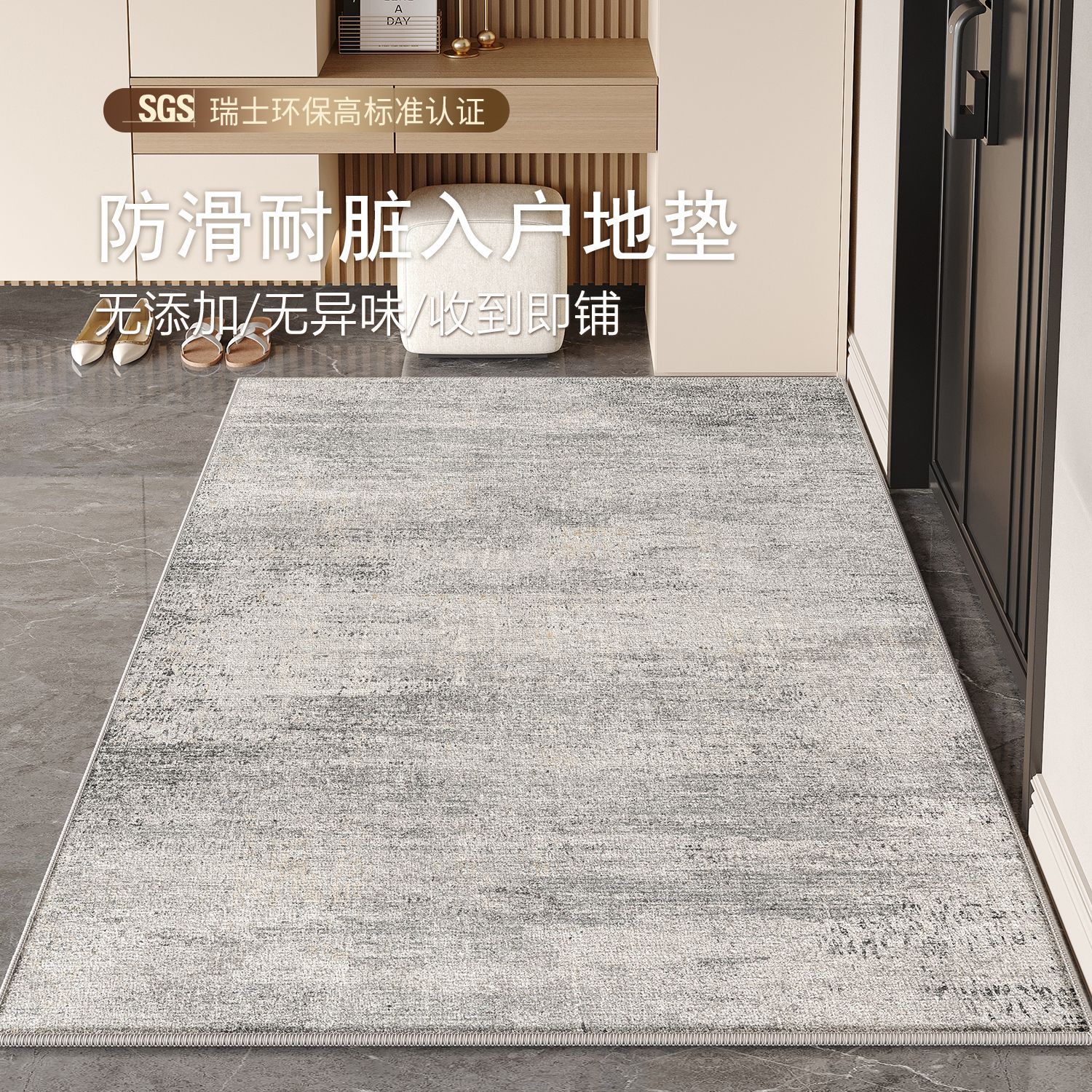 入户门地垫高级感进门耐脏防滑脚垫耐脏家用门垫门口免洗玄关地毯