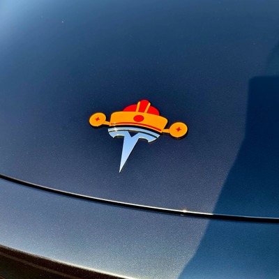 发财彩虹圣诞树帽特斯拉小鹏蔚来