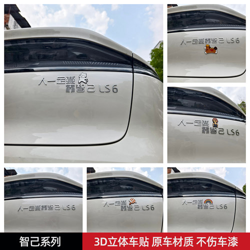 智己L67LS6789车标贴3D立体搞笑