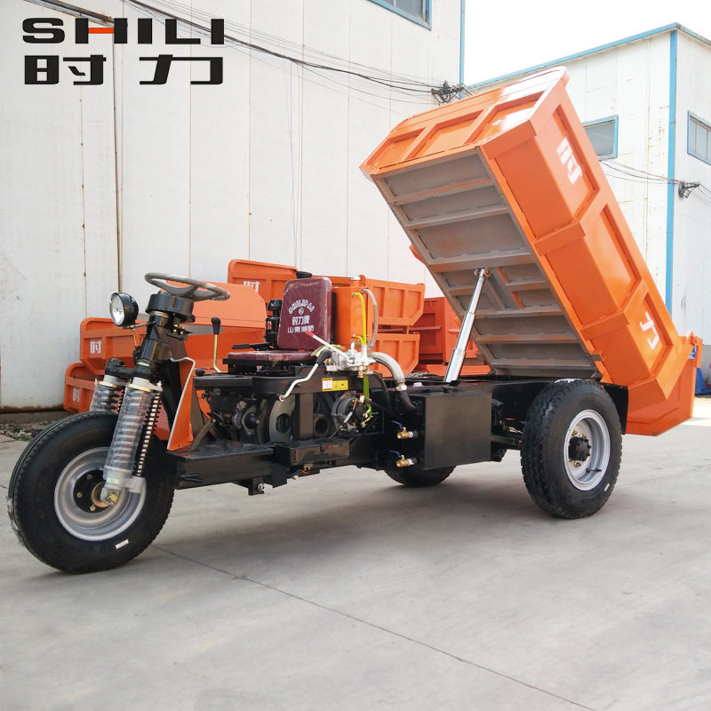 时力牌柴油三轮车 矿山井下矿用运输车 大马力工程翻斗自卸车厂家