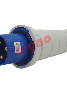 工业插头043防水插头 IP67 125A3P防雨插头蓝色一代插头
