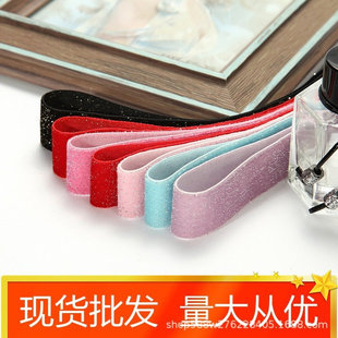 单面夹金丝 银丝绒带批发 厂家织带新款星点葱绒带闪光天鹅绒带
