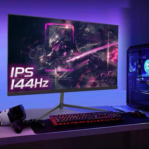 显示器24英寸4k超薄高清无边框27寸144曲面屏办公台式电脑屏幕ips