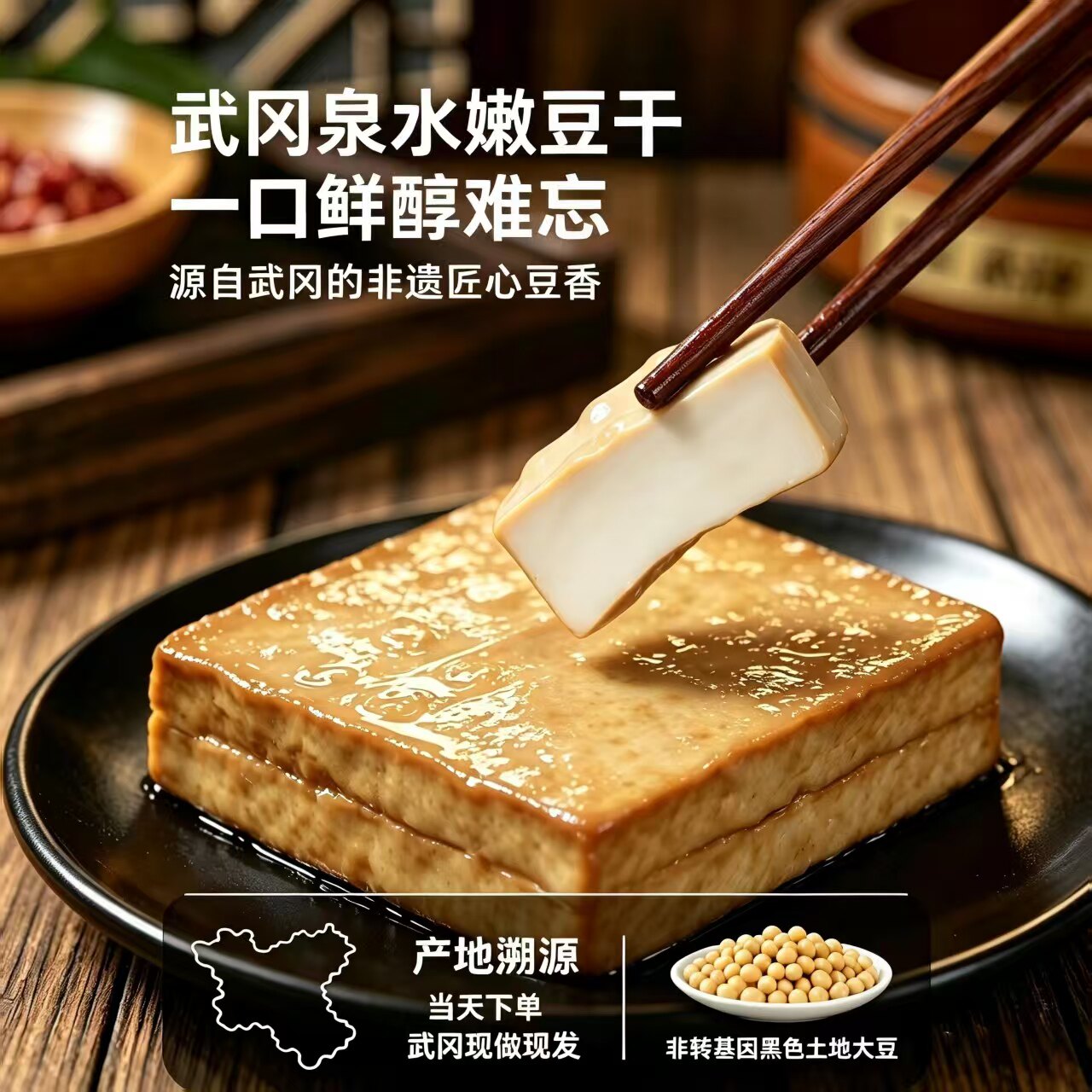 芳姐武冈大坝豆腐2800g湖南特产卤香干即食小吃湘菜鲜食材盐制品