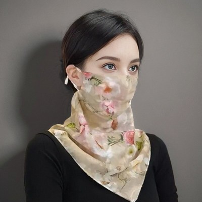 透气防晒面罩丝巾女多功能夏季全B脸骑车面纱一体护颈围脖遮阳热