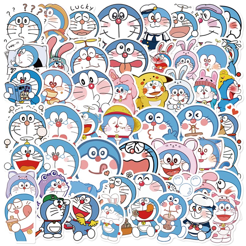 120张卡通动漫人物哆唻sA梦贴纸装饰手机壳行李箱笔记本电脑防热