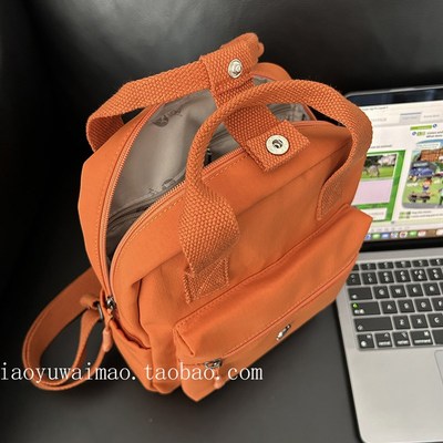 新品小众防水双肩包百搭手提小背包E女大学生书包出游轻便妈咪热