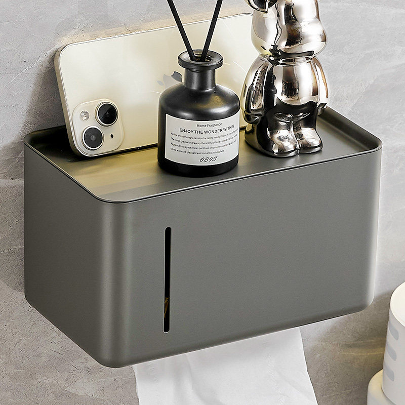 免打孔太空铝轻奢创意厕纸盒防水壁挂式卫生间厕所纸巾抽纸置物架,家庭/个人清洁工具,卷纸器/纸巾架,淘宝优惠券,粉丝福利购,淘宝优惠卷