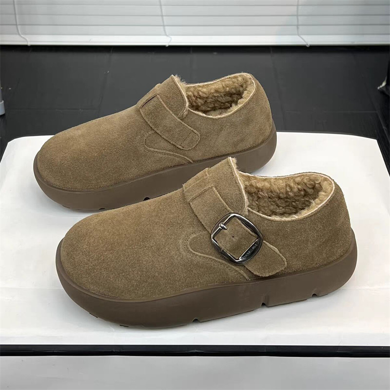 香港厚底毛毛勃肯鞋女2025冬季复古真皮加绒保暖棉鞋软底单鞋爆款,女鞋,浅口单鞋,淘宝优惠券,粉丝福利购,淘宝优惠卷