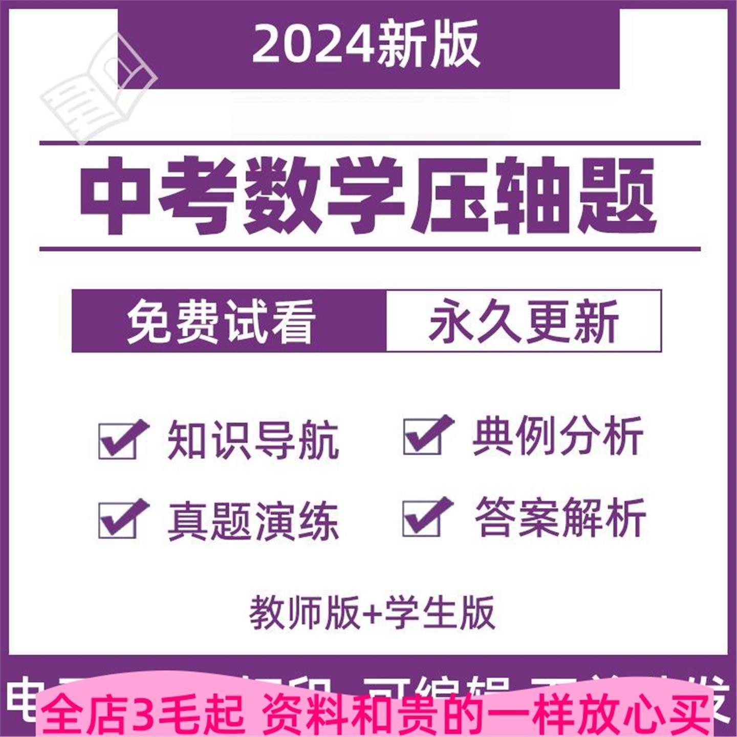 2024年级中考数学压轴题专项练习培优专题电子版核心考点突破训练