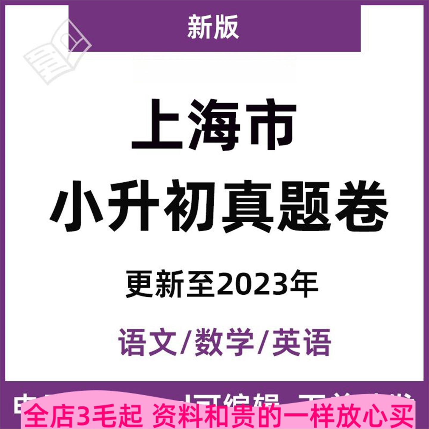 上海市小升初历年真题电子版语文数学英语小学试卷模考升学分班
