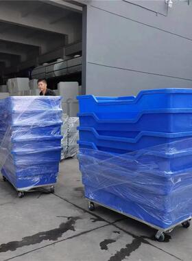 500L洗涤布草车塑胶全新四轮静音布草笼车酒店布草推车一件起批