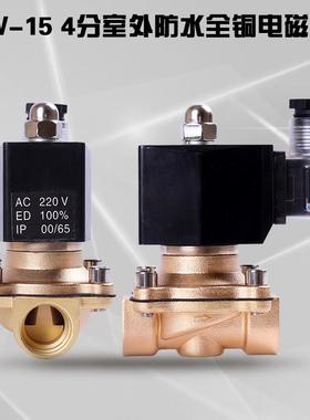 2W-15 防雾电磁阀 水阀室外用 4分 12V 24V 220V 有高温 质量保证